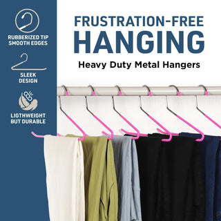 Pink Metal Non-Slip Pants Hangers