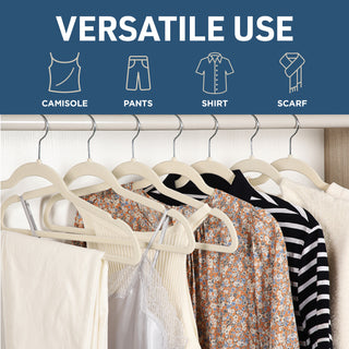 LifeMaster Velvet Non-Slip Hangers - Ivory